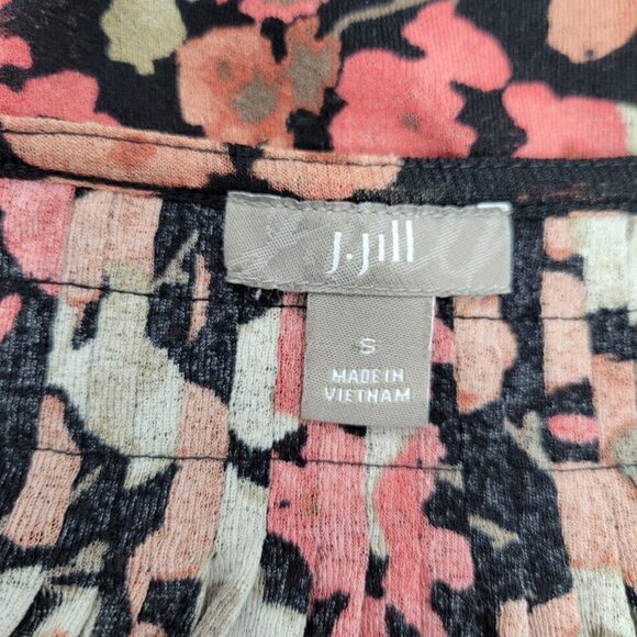 J. Jill Women's Floral Gathered Front Square Neckline 3/4 Sleeve Blouse Size S - Picture 9 of 10